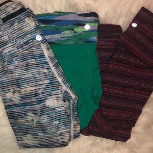 Three lululemon cropped leggings